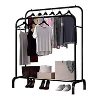 Crusec - Perchero Organizador Estante De Ropa Multiuso De Metal - Negro