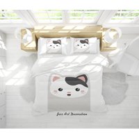 Milsleep - 3D Cartoon Animal Cat Pattern Quilt Cover Set Ropa De Cama Set Funda Nórdica