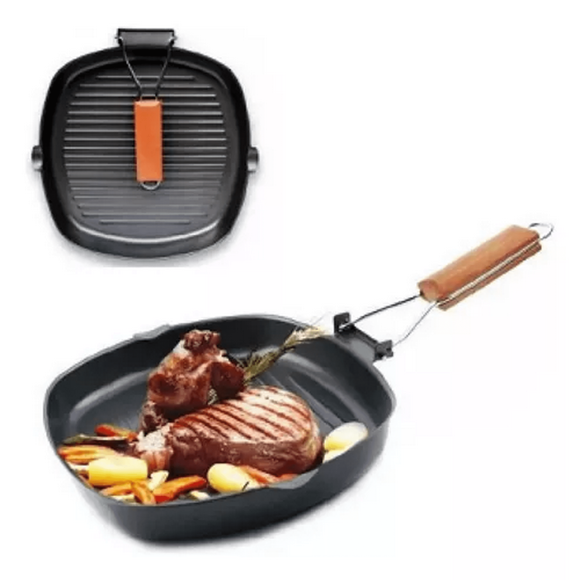 Genérico - Sartén Antiadherente Cuadrado Para Parrilla, Plancha Grill, 20 Cm