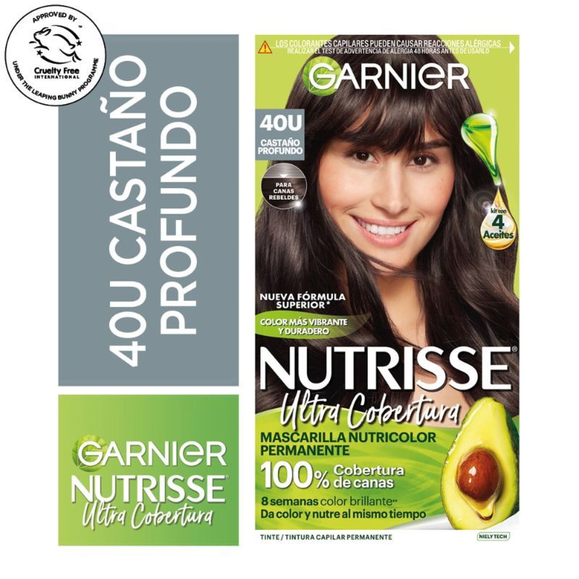 Coloracion Nutrisse Cabello 40 Castano Profundo, 1 Un