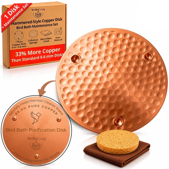 Disco para baño de pájaros WellnCozy 1 unidad cobre 0,8 mm de grosor