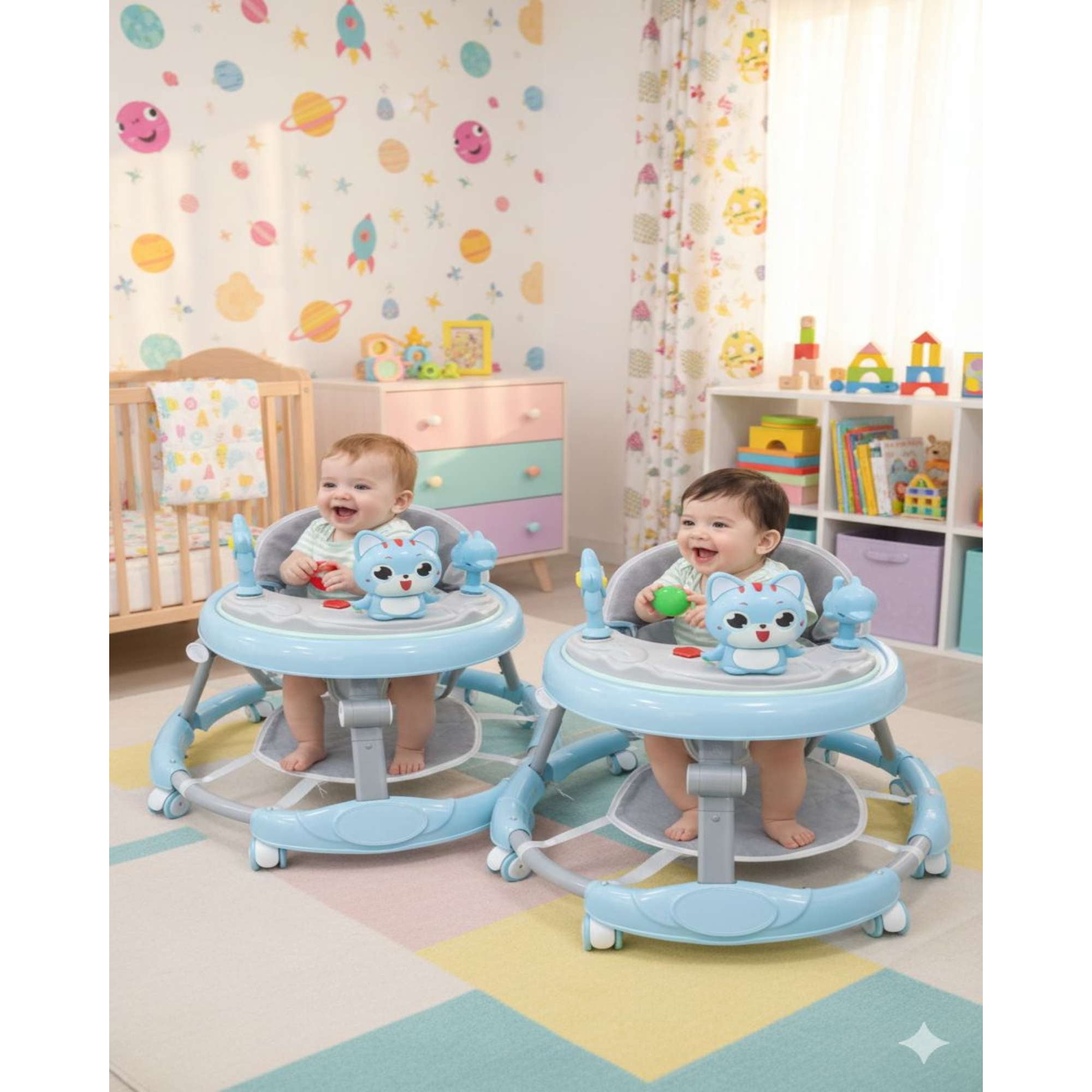 Myl Todo Hogar - Pack 2 Andador De Bebe Gemelos Con Juegos Interactivos Azul