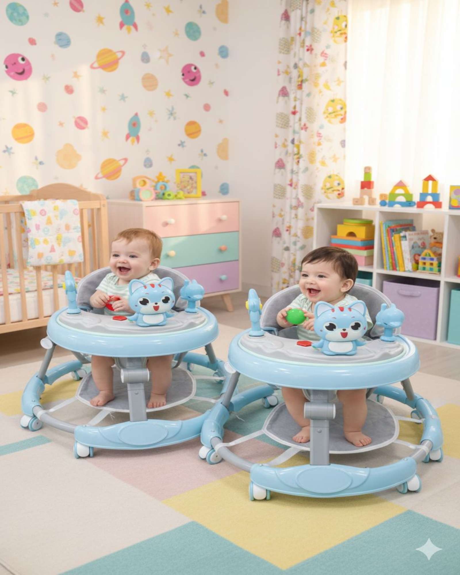 Myl Todo Hogar - Pack 2 Andador De Bebe Gemelos Con Juegos Interactivos Azul