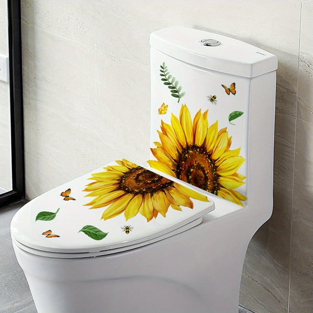 1pc, Summer Plant Sunflower Butterfly Wall Sticker, Self-Adhesive PVC Wall Sticker, Room Decor, Scene Decor, Bedroom Decor, Entrance Decor, Kitchen Decor, Background Wall Decor, Window Glass Decor