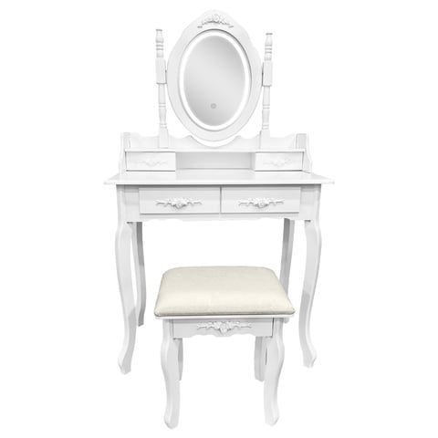 Element Design - Tocador Con Espejo Iluminado Y Taburete Acolchado