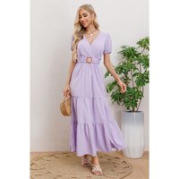 Likeshop - Maxi Vestido Largo Primavera Mujer Casual Eventos Cinturon 3333