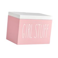 Bothyi - Soporte Para Tampones Para Estuche De Baño Con Tapa Para Accesorios De Baño, Madera Maciza, Color Rosa