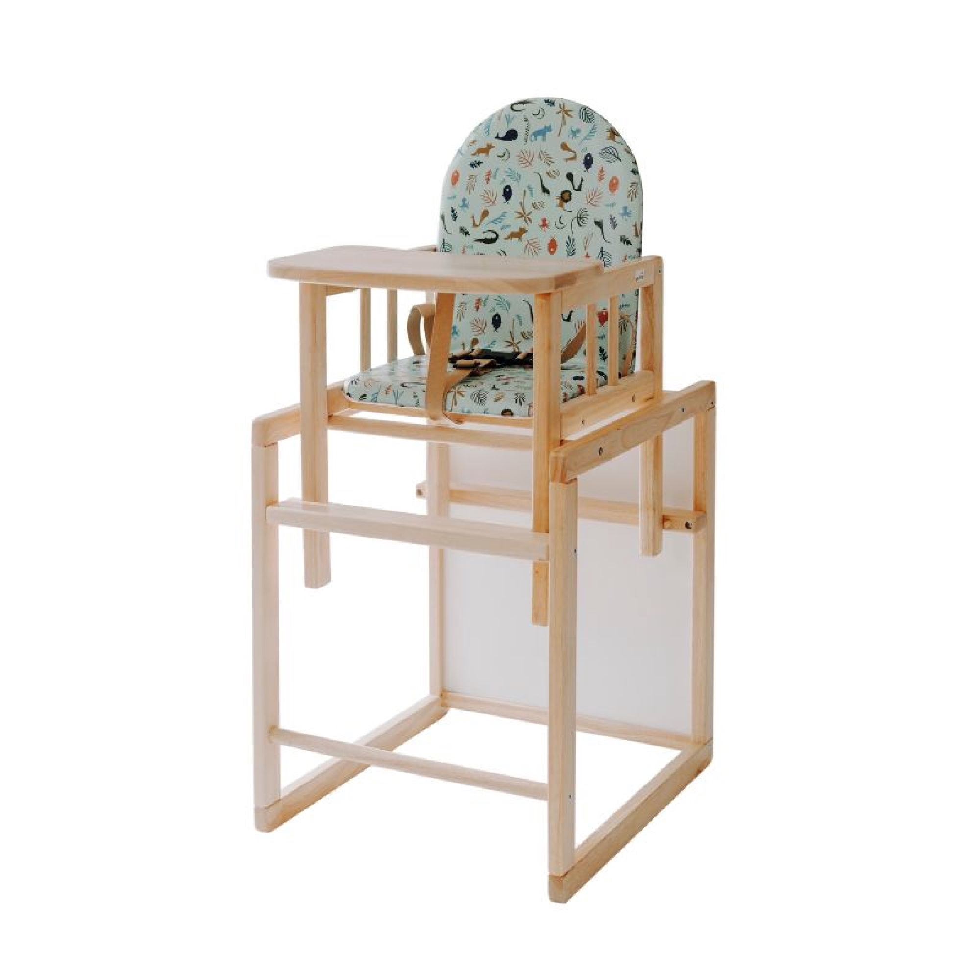 Silla de comer Natural y Vinilo Animales de Colores