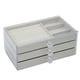 thumbnail image 4 of Caja de joyería, bandeja de almacenamiento con forro de terciopelo, joyero de 3 capas para pendientes, anillos, collares, regalos de Navidad para mamá, 4 of 5