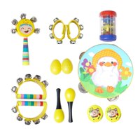 Magideal - 13 Uds. Instrumentos Musicales De Percusión Montessori, Instrumentos Musicales Para Bebés, Juegos De Música De Madera Para Niños, Regalo De Cumpleaños , Amarillo