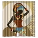 thumbnail image 1 of Cortina de ducha de mujer africana con ganchos, tamaño 66 x 72 pulgadas, 1 of 3