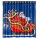 thumbnail image 1 of Cortina de ducha navideña con diseño de Papá Noel y ganchos, tamaño 66 x 72 pulgadas, 1 of 3
