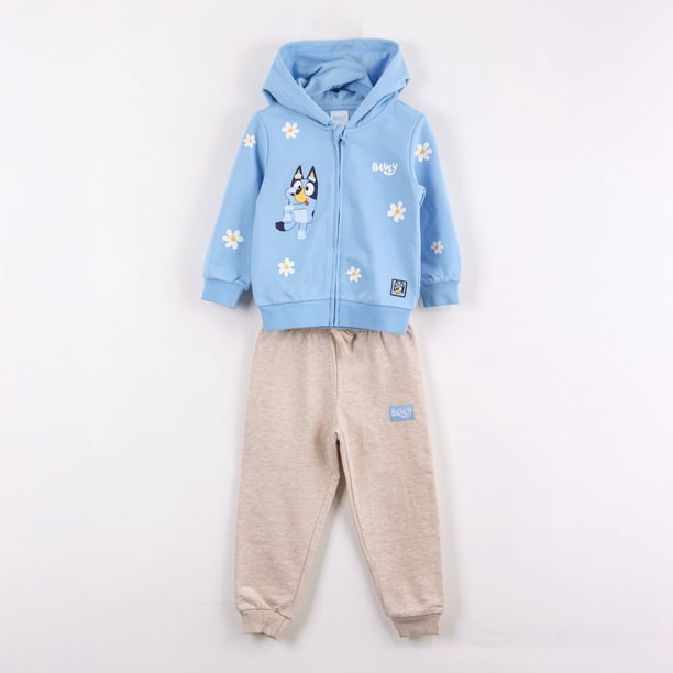 Conjunto Buzo Niña Bluey Margaritas Celeste