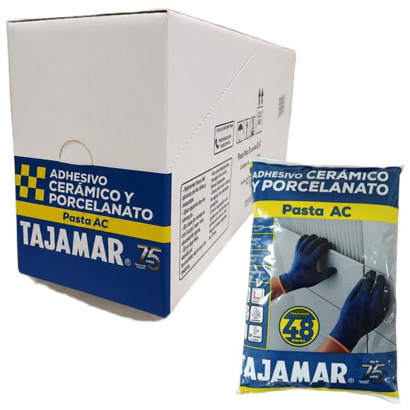 Adhesivo Cerámico y Porcelanato en Pasta AC Tajamar Pack 12un 1Kg