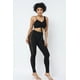 thumbnail image 3 of Top Corto Fruncido Ajustable con Tiras de Malla, Leggings con Paneles Laterales Transparentes, Blusas y Tops, 3 of 5