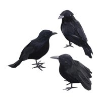 Bothyi - Cuervos De Halloween Cuervos Emplumados Negros Realistas Para Disfraces Elegantes Combo De Césped Para Patio