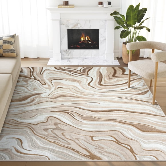 Alfombra Abani Regal Beige Marrón 110x185 cm Abstracta
