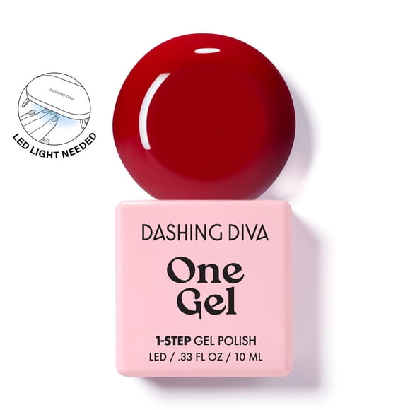 Esmalte Gel Dashing Diva One Gel Rojo 10ml LED 1 Paso