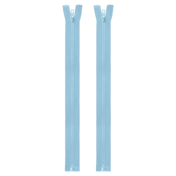Uxcell 2 piezas de cremalleras para chaquetas de costura de 14 pulgadas, cremalleras de resina de repuesto para abrigos, para manualidades DIY, bolsa, prenda, textil para el hogar, ropa, azul claro