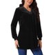 thumbnail image 4 of Elegante Top de Terciopelo para Mujer con Cuello en V y Mangas Largas para Ocasiones Casuales y Formales S Negro, 4 of 5