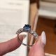 thumbnail image 3 of Anillos de Moissanita Azul Real de 2 Quilates para Mujer Color D Claridad VVS1 Anillo de Compromiso de Moissanita Anillos de Promesa de Plata Esterlina 925 para Ella Talla 5-9, 3 of 9