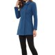 thumbnail image 4 of INSPIRE CHIC Abrigo de Mujer con Cuello Peter Pan Doble Botonadura Abrigo de Invierno Trinchera Pea Coat Gris Oscuro Azul M, 4 of 6
