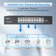thumbnail image 5 of Conmutador PoE Real HD de 16 puertos de alta potencia, 300 W con enlace ascendente de 2 Gigabits, 5 of 8