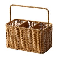 Bothyi - Cesta De Almacenamiento Con Asa Hecha A Mano Para Sala De Estar, Cocina, Estante De Encimera