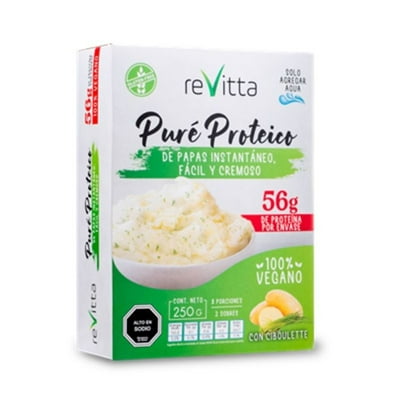 Puré De Papas Instantáneo Vegano Con Proteína 250 G Revitta