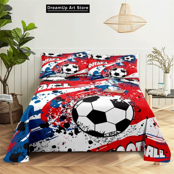 Fashion Soccer Football Bedding Set Boys Girls Duvet Cover Pillowcase Bed Adult Bedroom