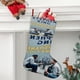 thumbnail image 2 of Sueños de Libertad Tema: Calcetines de Navidad, fino lino blanco para colgar en escaleras y chimenea, decoración navideña para el hogar, regalo de Navidad. 45cm × 32cm, 2 of 5
