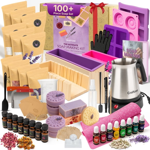 Kit para hacer jabón CraftZee Ultimate Deluxe con base de jabón de 2,7 kg