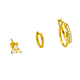 thumbnail image 1 of Pack de 3 aros argollas Lia plata 925 baño de oro 18k, 1 of 3