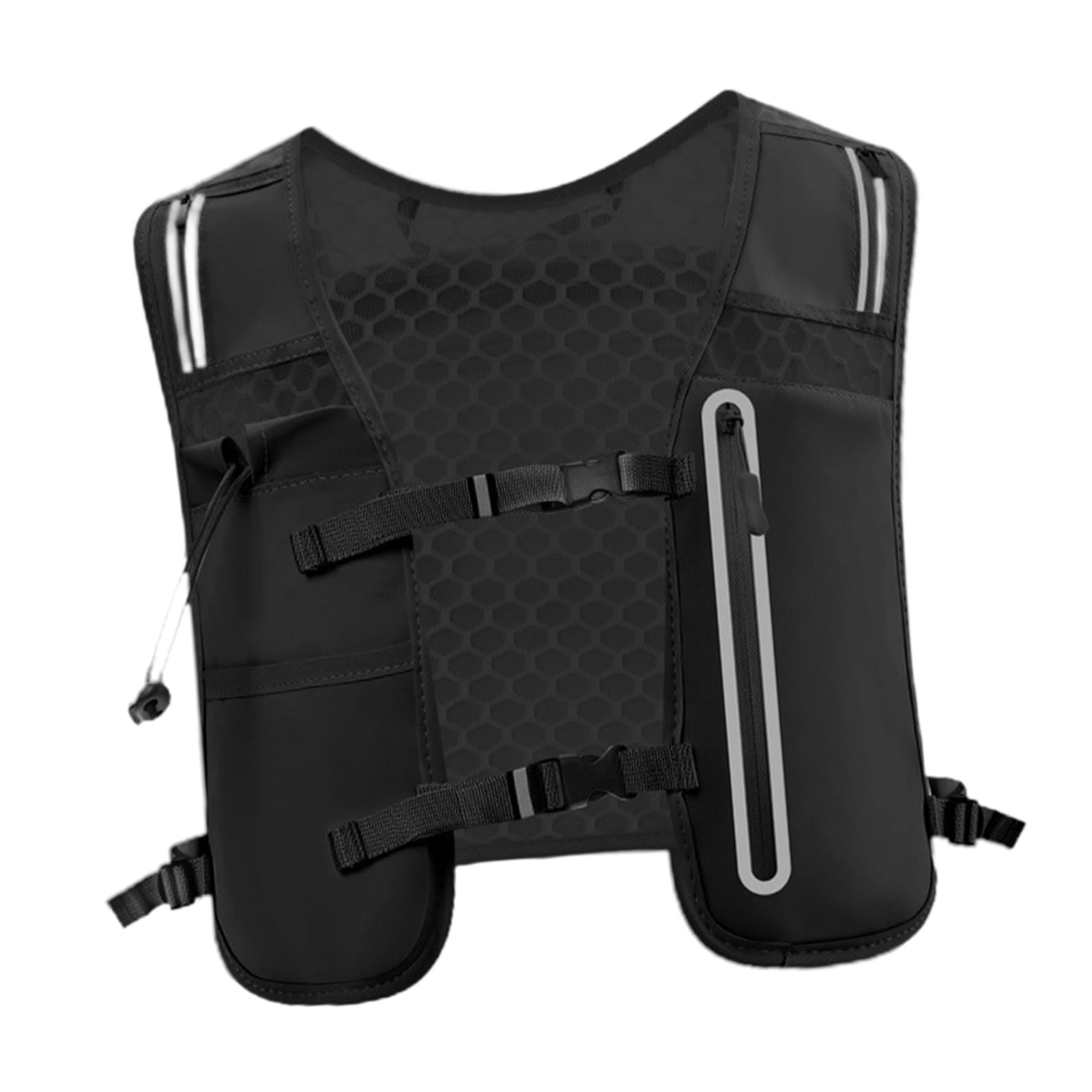 Magideal - Chaleco De Hidratación Mochila Deportiva Para Hombre Mujer Transpirable Nylon Gran Capacidad Espacios Múltiples Adecuado Para Senderismo Running Cicli Negro