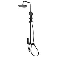 Joytek - Columna Ducha Teclado Monomando 4 Funciones Plato Redondo Negro