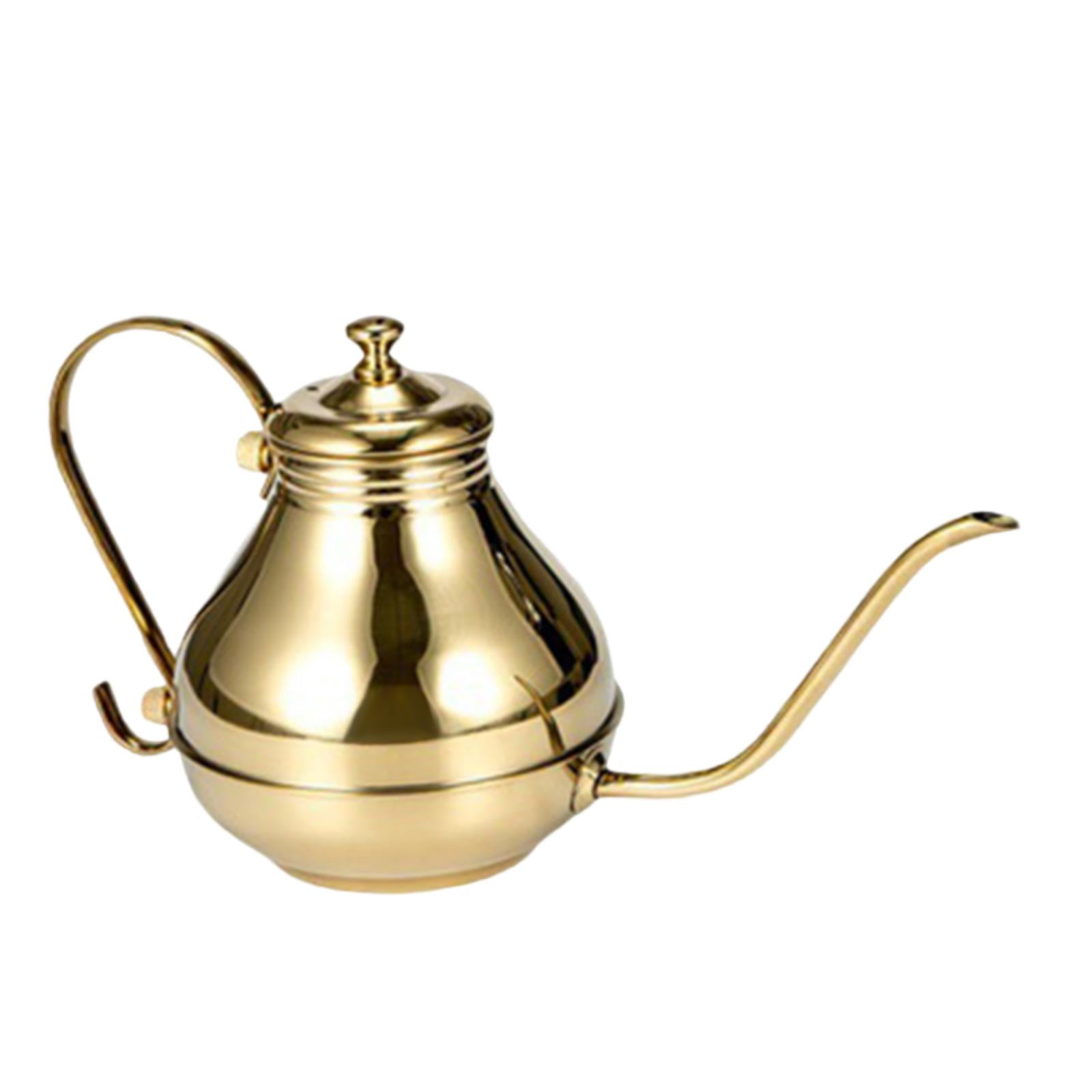 Bothyi - Hervidor De Café Por Goteo Para Exteriores, Cafetera De Goteo Para Interiores, Tetera De Cuello De Cisne Dorada