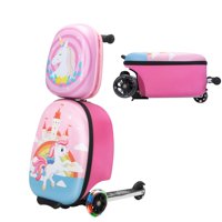 Set De Equipaje Scooter Vlive Kids Unicorn Rosa
