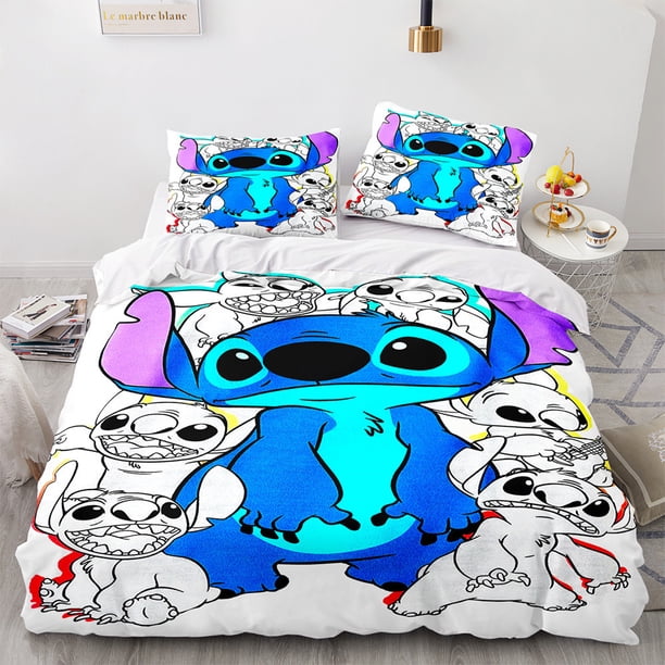 Stitc-h Stit-ch 3 PCS Comforter Set with 2 Pillowcases,Stitc-h Stit-ch Bedding Set Sheet Set for Kids Adults,All Season Lightweight