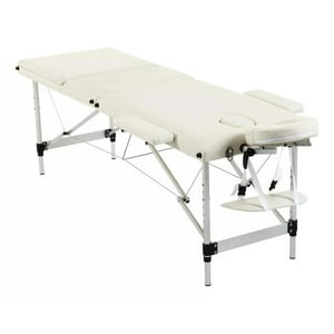 Glomed - Camilla De Masajes Plegable 3 Cuerpos Blanca Deluxe Blanco