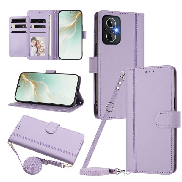 OnePlus Nord N20 5G Funda con Ranuras para 9 Tarjetas, Morado Claro
