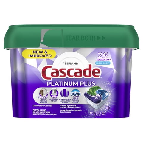 Detergente Para Lavavajillas Cascade Platinum Plus Fresh