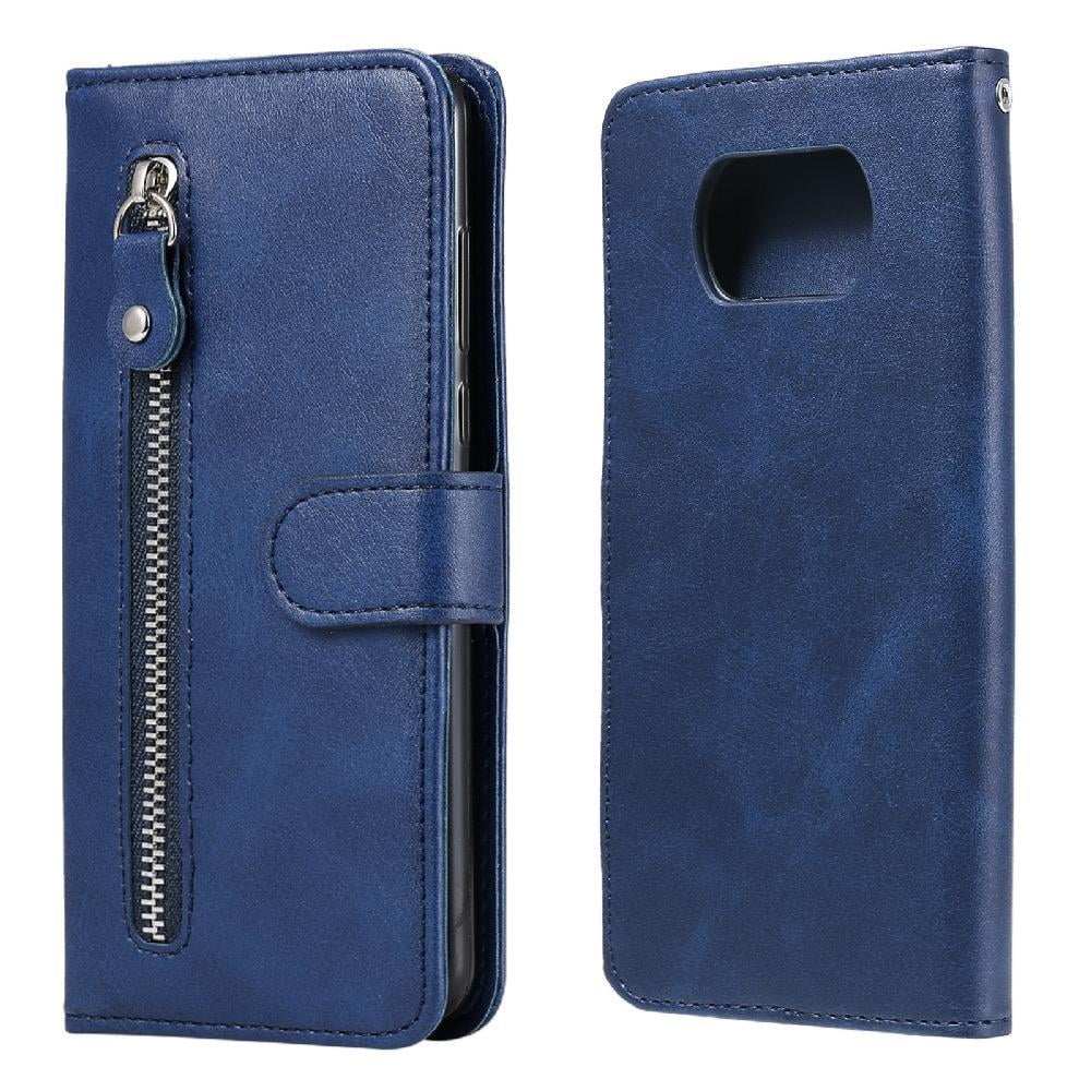 Gangxun - Funda Con Cremallera Para Xiaomi Poco X3 Nfc, Carcasa Cartera De Cuero Pu Con Soporte Y Tarjetero