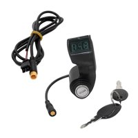 Magideal - Bloqueo De Interruptor De Bicicleta Eléctrica Con Llaves Pantalla Digital De Energía De Batería Interruptor De Llave De Bicicleta Eléctrica Repuestos Candado Con Cable