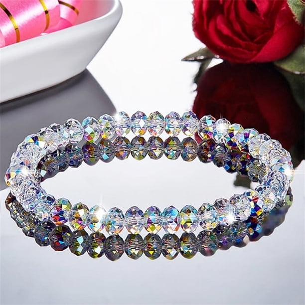 1pc Stylish and Elegant Faceted Crystal Bracelet for Women - Adds a Touch of Sparkle to Any Outfit