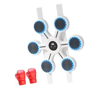 Ioensy - Máquina De Boxeo Musical Con Guantes, Objetivo De Boxeo Electrónico Iluminado Para Pared Con Guantes Para Adultos