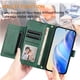 thumbnail image 4 of Funda Billetera Cremallera para iPhone 17 con Porta Tarjetas, Soporte y Correa Verde, 4 of 5