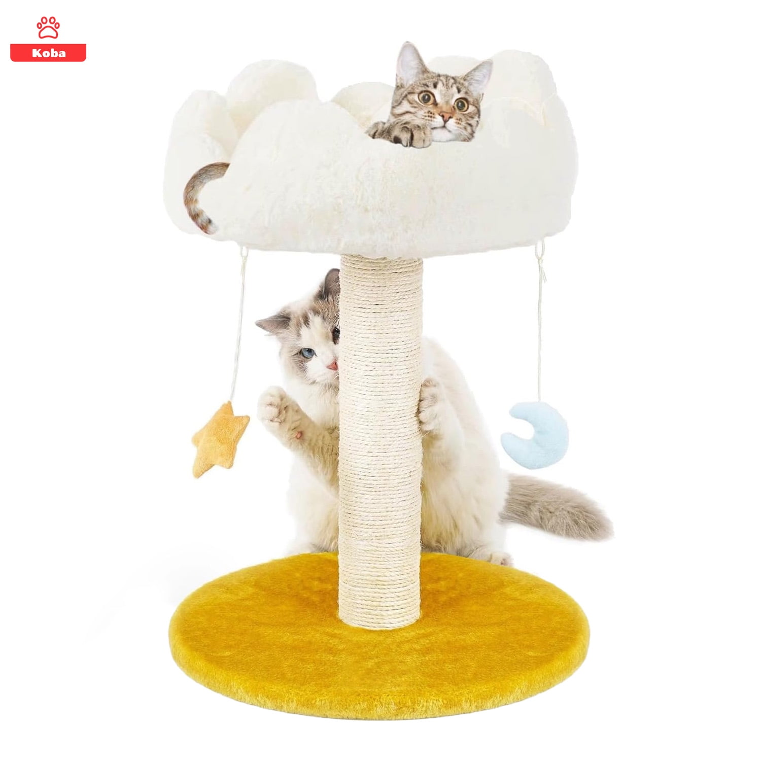 Rascador Para Gatos Poste Yute Con Cama Nube Minitorre