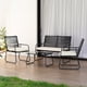 thumbnail image 2 of Juego de Terraza Ruko Relan Living Exterior Mesa Sillas Sofá Ratán y Acero Color Negro y Beige, 2 of 16