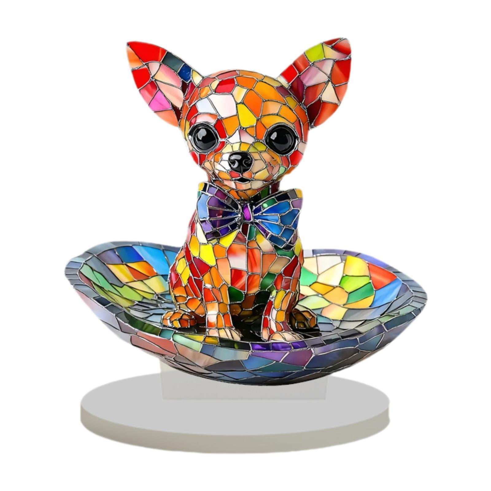 Bothyi - Adorno De Mesa Acrílico Plano 2d, Regalo Para Sala De Estar, Placa De Escritorio, Letrero Acrílico Con Forma De Perro