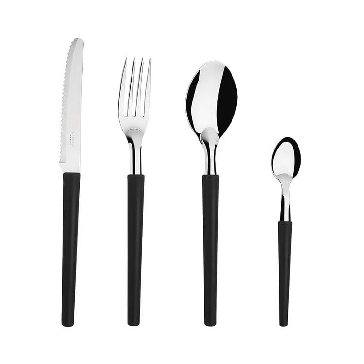 Imahe - Set 24 Cubiertos Negro Con Rallador